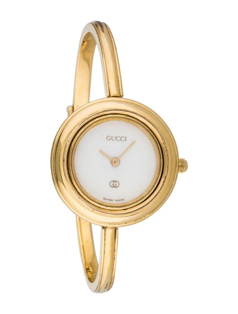 small gucci 1993 watch gold|Gucci watch gold detailing.